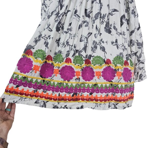 Ivy Jane Floral Print Tunic Top Sz S Viscose Floral Crochet Boho Hippie Peasant - Picture 10 of 12
